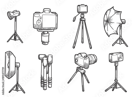 Camera Tripod vector illustration