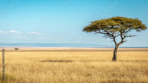 Cinematic African Savannah Tree in the Wind – Relaxing Nature Motion