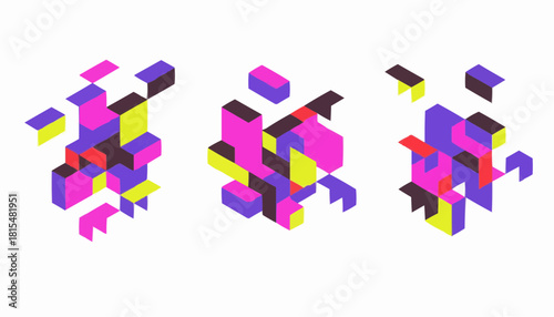 abstract colorful cubes