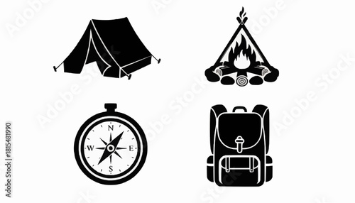 bicycle icons set