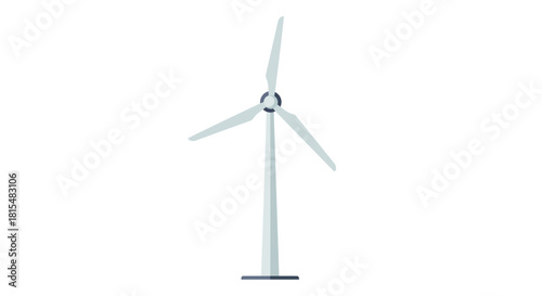 Clean Energy Wind Turbine on White Background Renewable Power Concept green energy