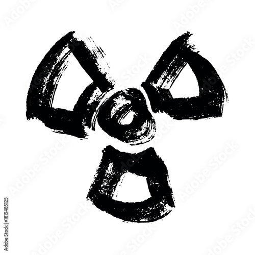 Hand drawn radiation sign Nuclear radiation hazard symbol Radioactive danger warning sign clipart in doodle style Nuclear safety Radioactive waste Single element for print, web, design, decor