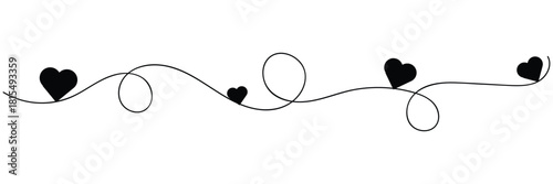 Heart line scribble style decoration element vector illustration. Hand drawn linear love heart design