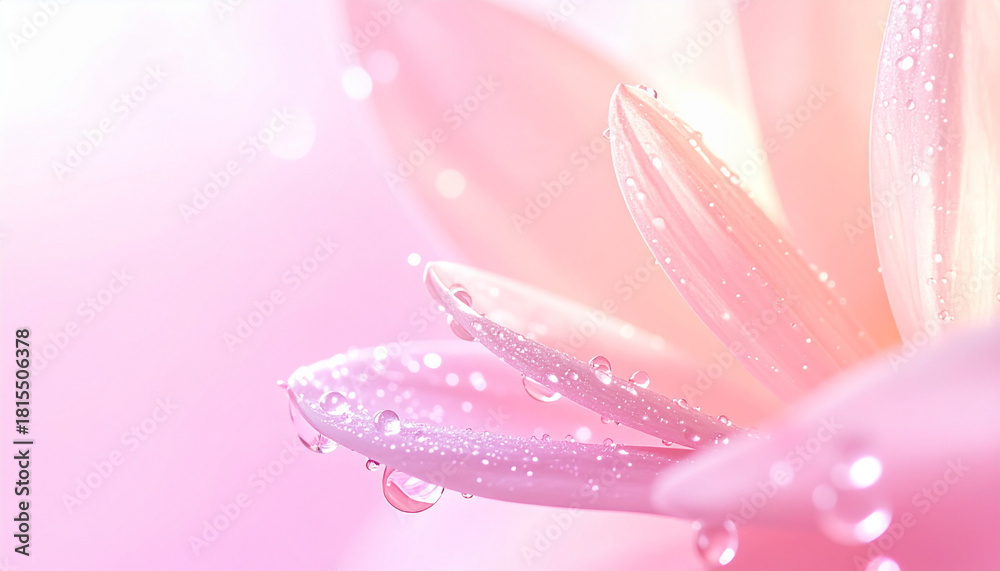 Fototapeta premium pink flower with water drops