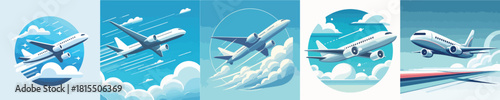 vector image of an airplane with background