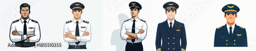 vector image man wearing a pilot uniform on a white background
