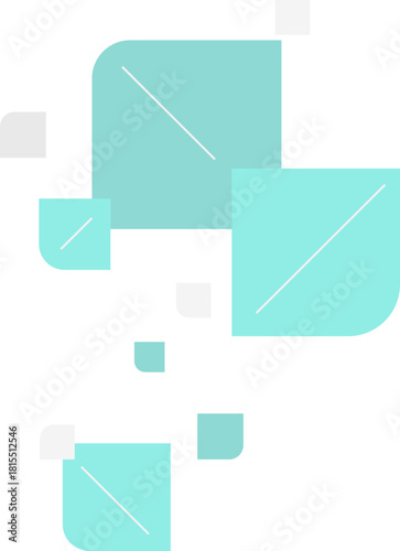 민트색 사각형 기하학적 패턴 배경 데코