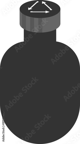 재활용 마크가 있는 물병 실루엣 아이콘