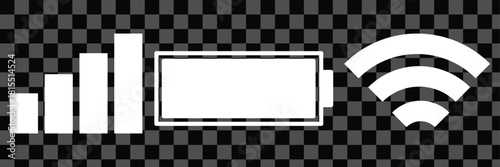 Minimalist battery Wi-Fi signal icons vector illustration