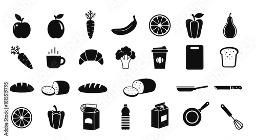 Fresh produce and kitchenware create an inviting atmosphere for cooking enthusiasts, representing healthy eating and culinary creativity from vector origins