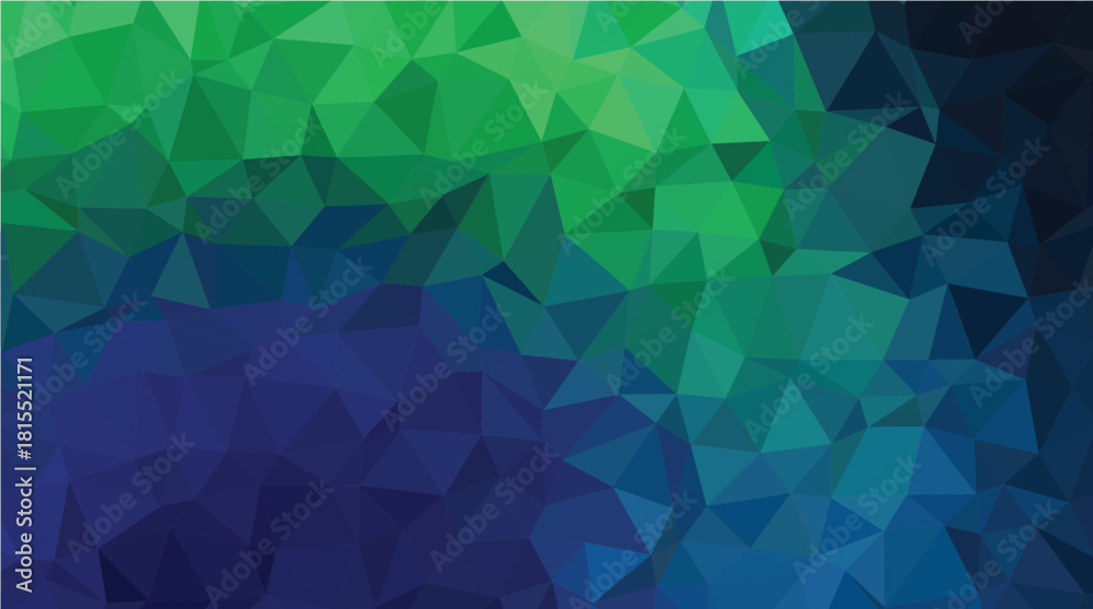 Obraz premium Abstract Dark Green and Blue Low-Poly Geometric Triangle Background