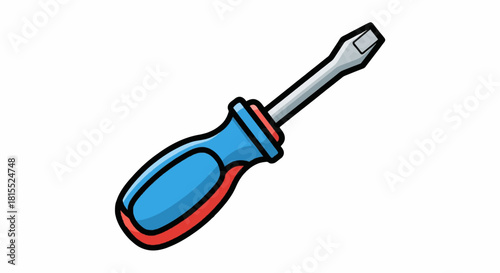 Flat cartoon screwdriver icon