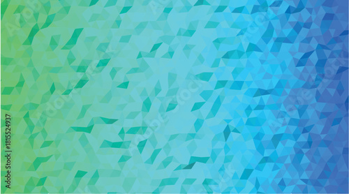 Abstract Aqua Green Blue Gradient Low-Poly Geometric Background