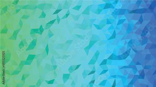Abstract Aqua Green Blue Gradient Low-Poly Geometric Background