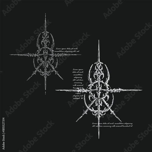 Neo Goth Tech Sigils – Futuristic Tribal Tattoo Glyph Set