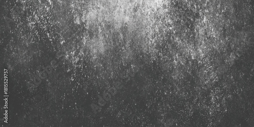 Dark grunge metal texture with scratches and gradient light old distressed concrete wall background banner.