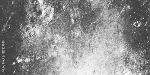 Dark grunge metal texture with scratches and gradient light old distressed concrete wall background banner.