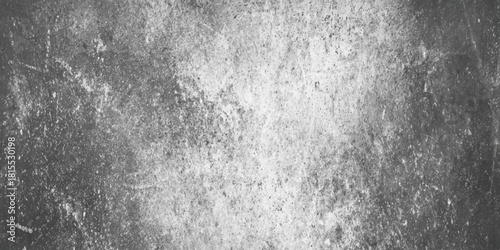 Dark grunge metal texture with scratches and gradient light old distressed concrete wall background banner.