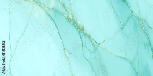 Mint turquoise and gold glitter marbled texture abstract background luxury alcohol ink fluid art using as a wall decor and tails design.