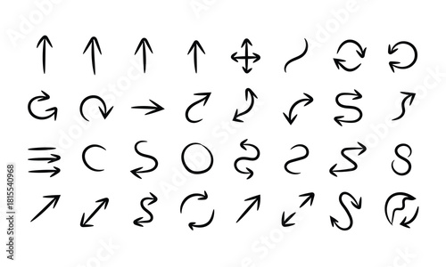 Hand drawn arrow collection isolated on for your design