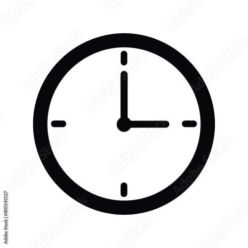 Simple clock face vector illustration time measurement icon round watch graphic isolated eps