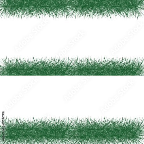 Three Horizontal Green Grass-like Textured Borders