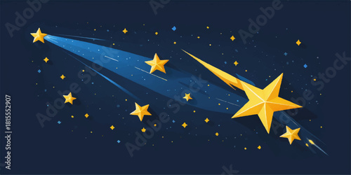 Blue European Union flag vector with yellow stars pattern in the night sky