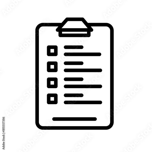 Checklist and Task List Document Line Icon: Project Management and Agenda