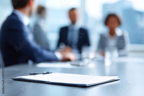 Engagement and teamwork in business meetings a professional discussion in a blurred office background with executives brainstorming in a boardroom