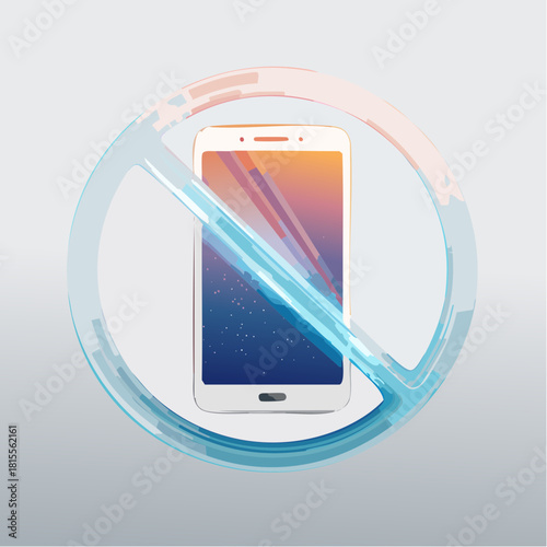No Mobile Phone Sign: Digital Device Ban Icon