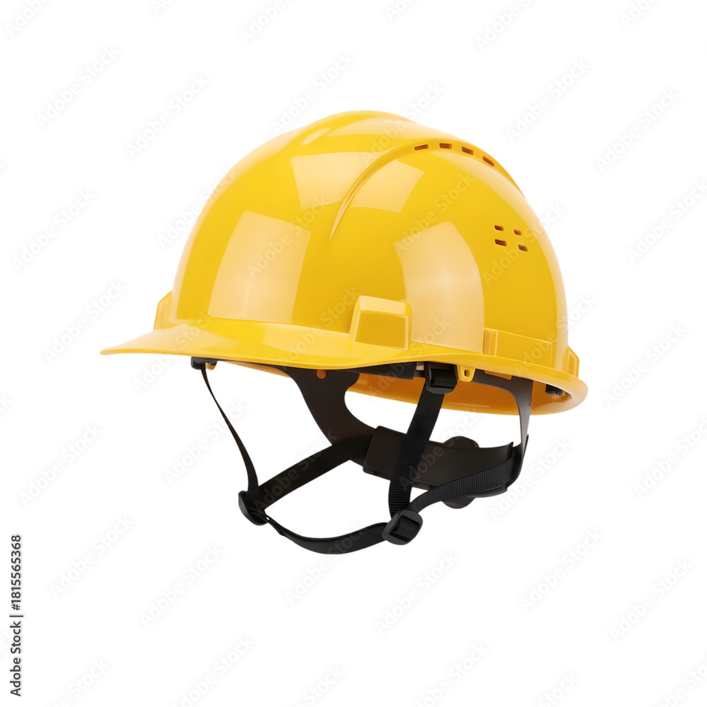 Fototapeta premium Yellow hard hat safety helmet for construction and industrial work