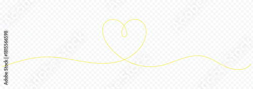 Large heart forming a wavy line in one line art style. Symbol of love with editable black stroke on white background. Vector illustration. Minimal continuous one line love drawing, vector. heart shape