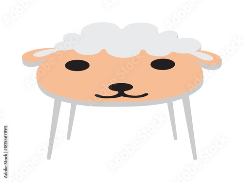 Cute Animal Shape Desk Illustration
