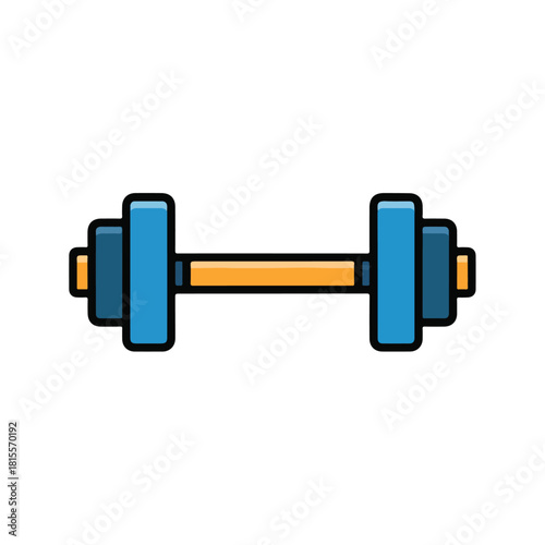 Colorful Dumbbell Icon for Fitness, Health, and Exercise Concepts