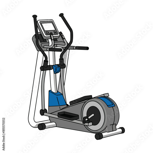 Elliptical Exercise Machine Illustration for Fitness and Health