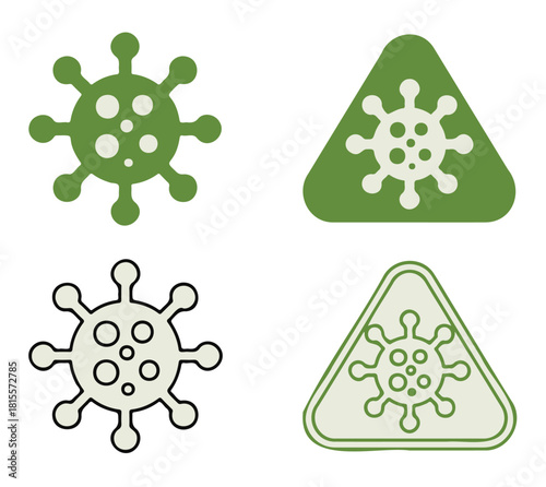 Coronavirus vector icons simple flat design elements for medical infographics isolated on white background