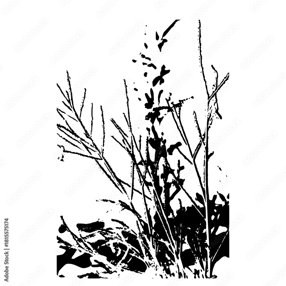 Naklejka premium black and white flowers