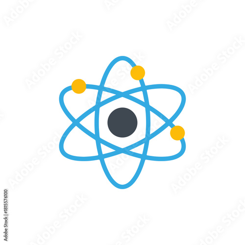 Atom Icon Modern Science, Physics, Education, Logo Design