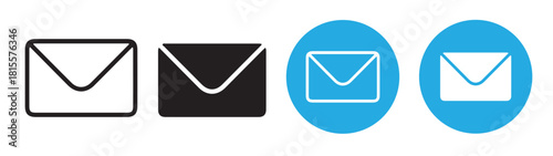 Set of vector mail envelope icons isolated on white background perfect for web and app