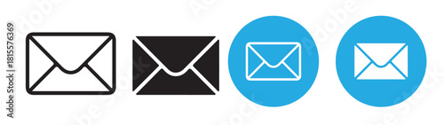 Set of vector mail envelope icons isolated on white background perfect for web and app