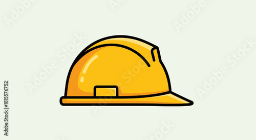 Cartoon safety helmet icon, flat modern vector, bold outline