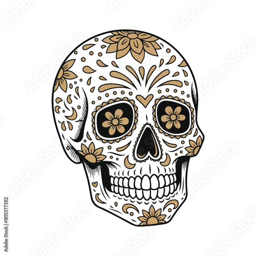 Sugar Skull Illustration, Day of the Dead Design