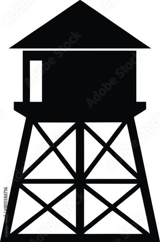 Watchtower Icon | Guard Tower Silhouette | Security Lookout Symbol