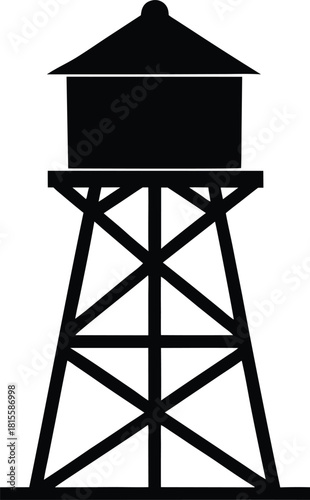 Watchtower Icon | Guard Tower Silhouette | Security Lookout Symbol