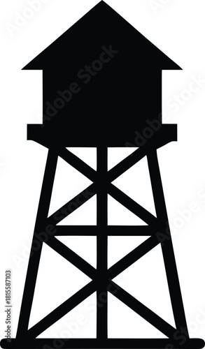 Watchtower Icon | Guard Tower Silhouette | Security Lookout Symbol