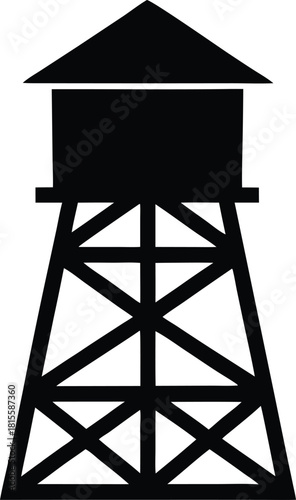 Watchtower Icon | Guard Tower Silhouette | Security Lookout Symbol
