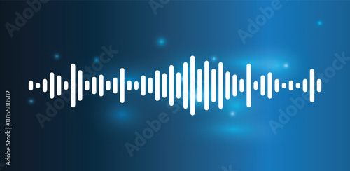 Abstract sound wave background for voice assistant, audio message or podcast recording