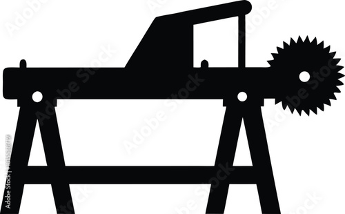 Table Saw Silhouette – Woodworking Machine Vector Icon