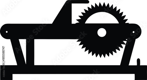 Table Saw Silhouette – Woodworking Machine Vector Icon