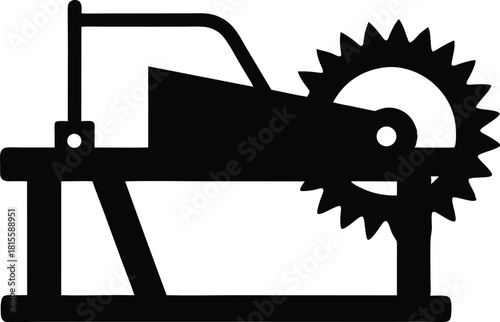 Table Saw Silhouette – Woodworking Machine Vector Icon